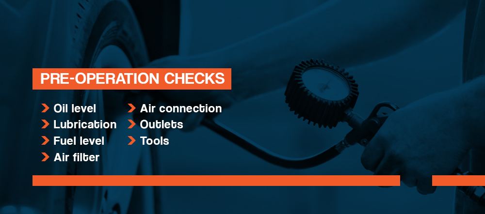 Pre-operation air compressor checks