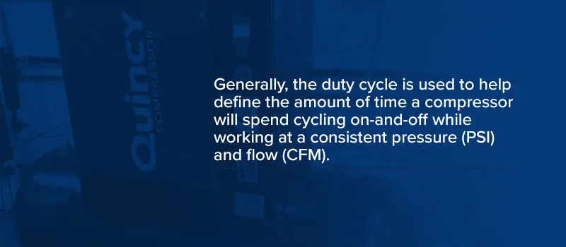 Cómo calcular los ciclos de trabajo de un compresor de aire
