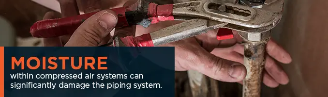 Humedad en el sistema de aire comprimido
