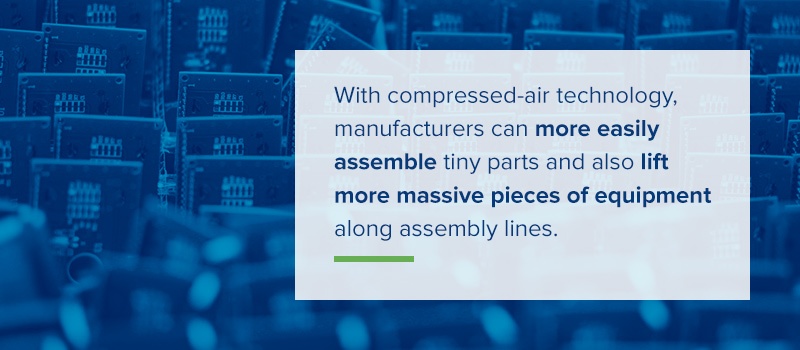 manufacturers can more easily assemble tiny parts and list pieces of equipment along assembly lines