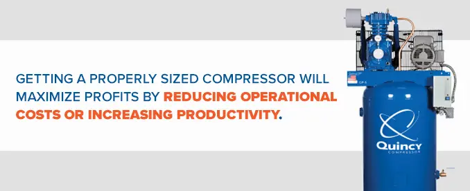 properly sized air compressor