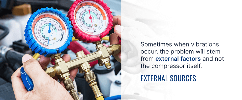 Fuentes comunes de vibración y soluciones potenciales de compresores de aire