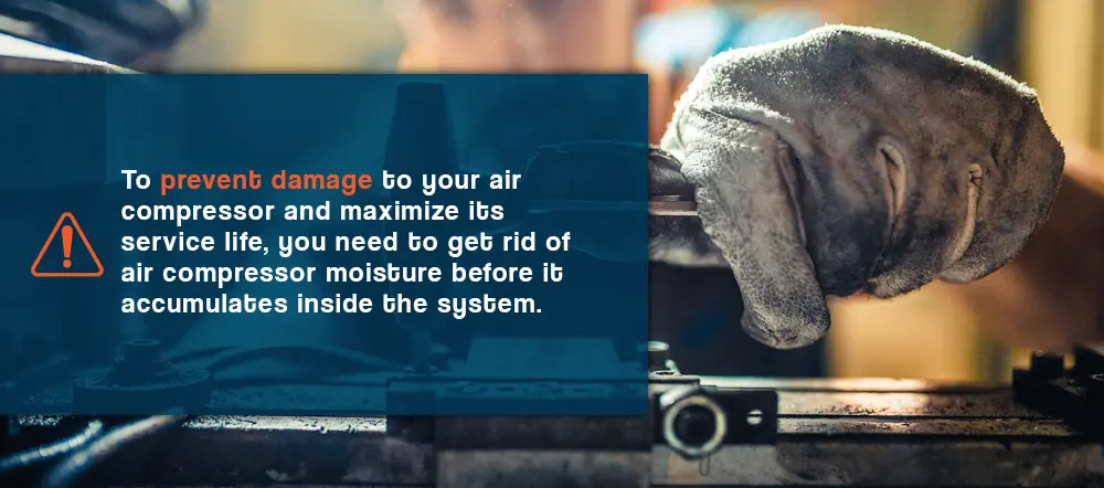 ¿Cómo puede dañar la humedad tu compresor de aire?