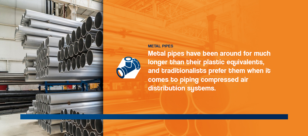 Metal pipes for air compressor piping systems
