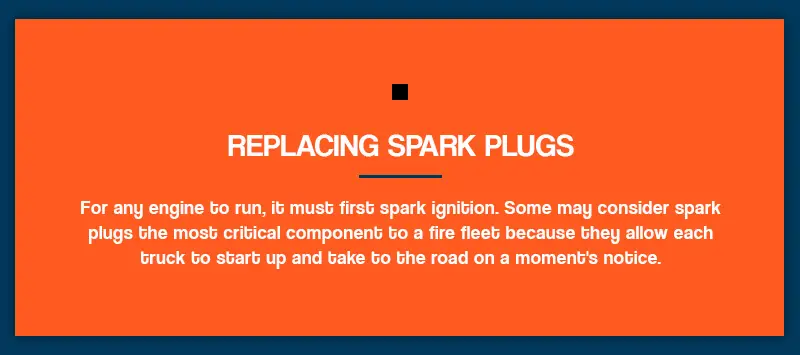 Sustitución de bujías en camiones de bomberos