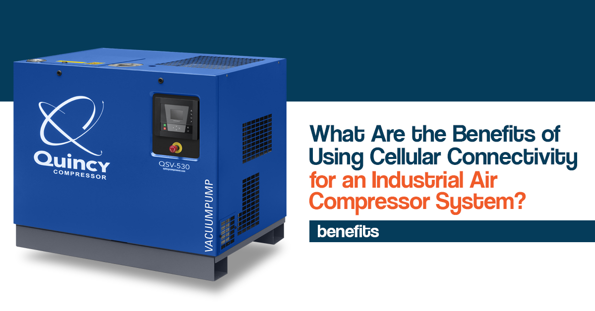 what are the benefits of using cellular connectivity for an industrial air compressor system?