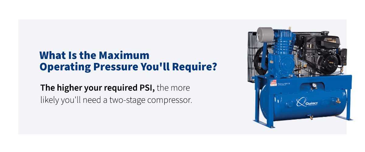 what is the max operating pressure for air compressor