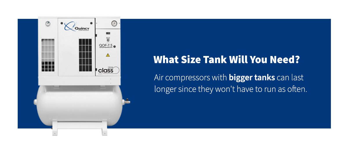 what size tank will you need for air compressor