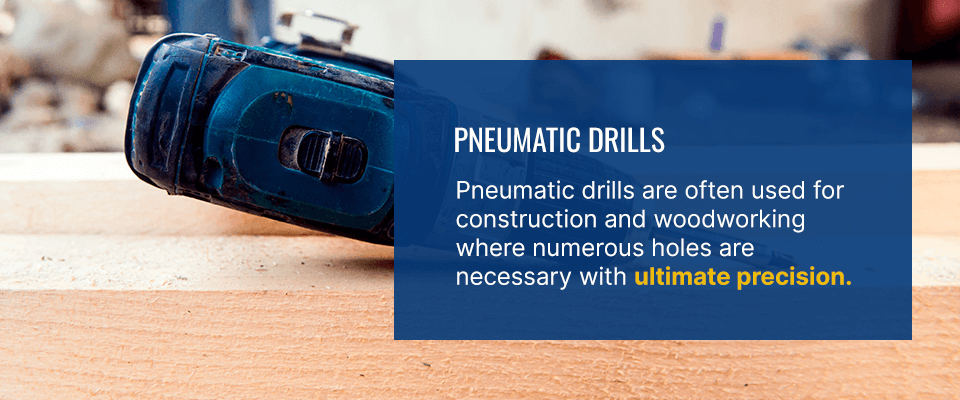 pneumatic drill on wood